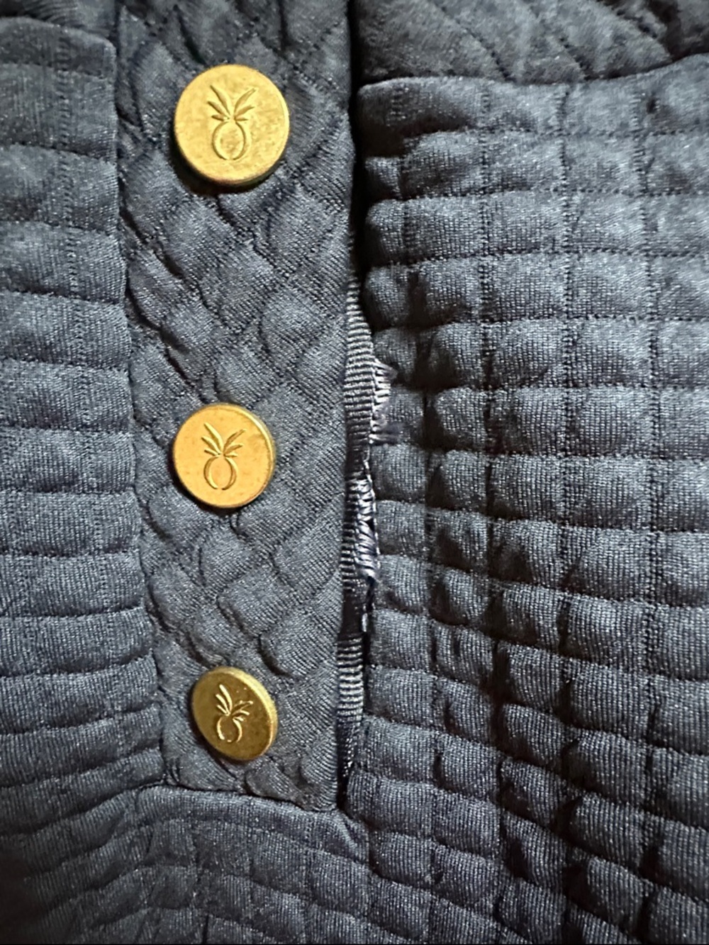 Dudley Stephens Quilted Turtleneck Pullover - Navy - Picture 7 of 7